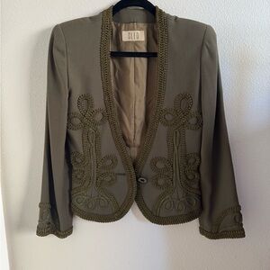 Vintage SLED Olive Green Embroidered Blazer Women’s  Statement Jacket
